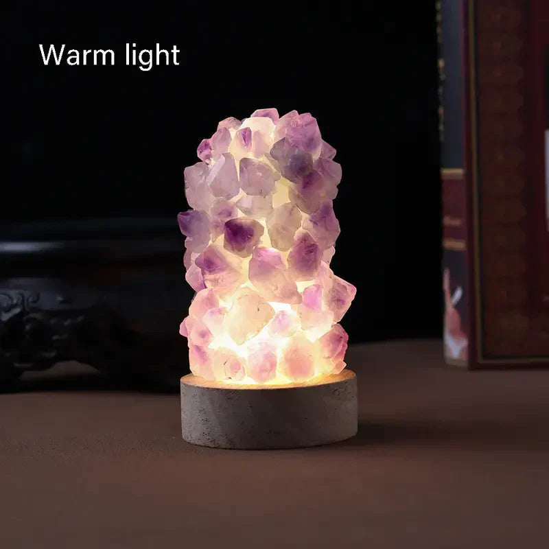 AmethystGlow | Elegant Calming Natural Crystal Table Lamp for Bedroom 0