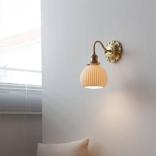 BrassChic | Elegant Antique Brass Ceramic Wall Sconce Lighting Fixture 0