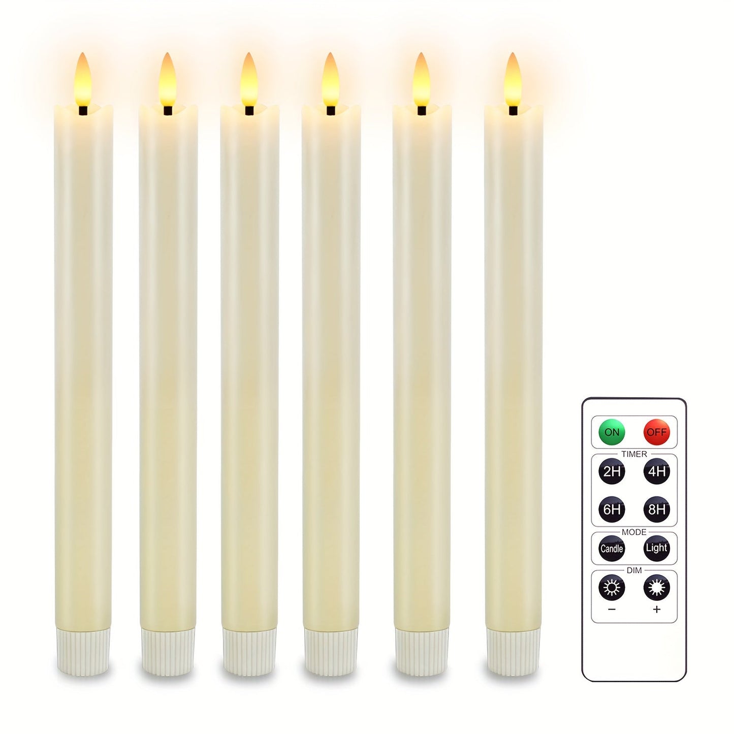 Elegant LED Taper Candles Set with Remote Control & Realistic Flicker | Flameless Decor for Safe Ambiance 0