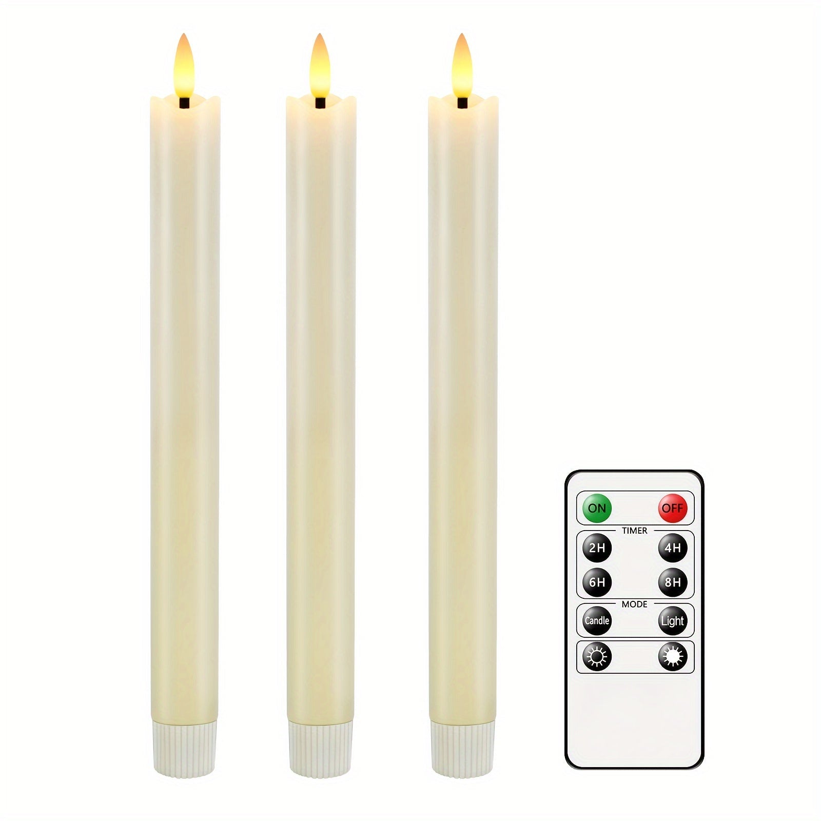 Elegant LED Taper Candles Set with Remote Control & Realistic Flicker | Flameless Decor for Safe Ambiance 5