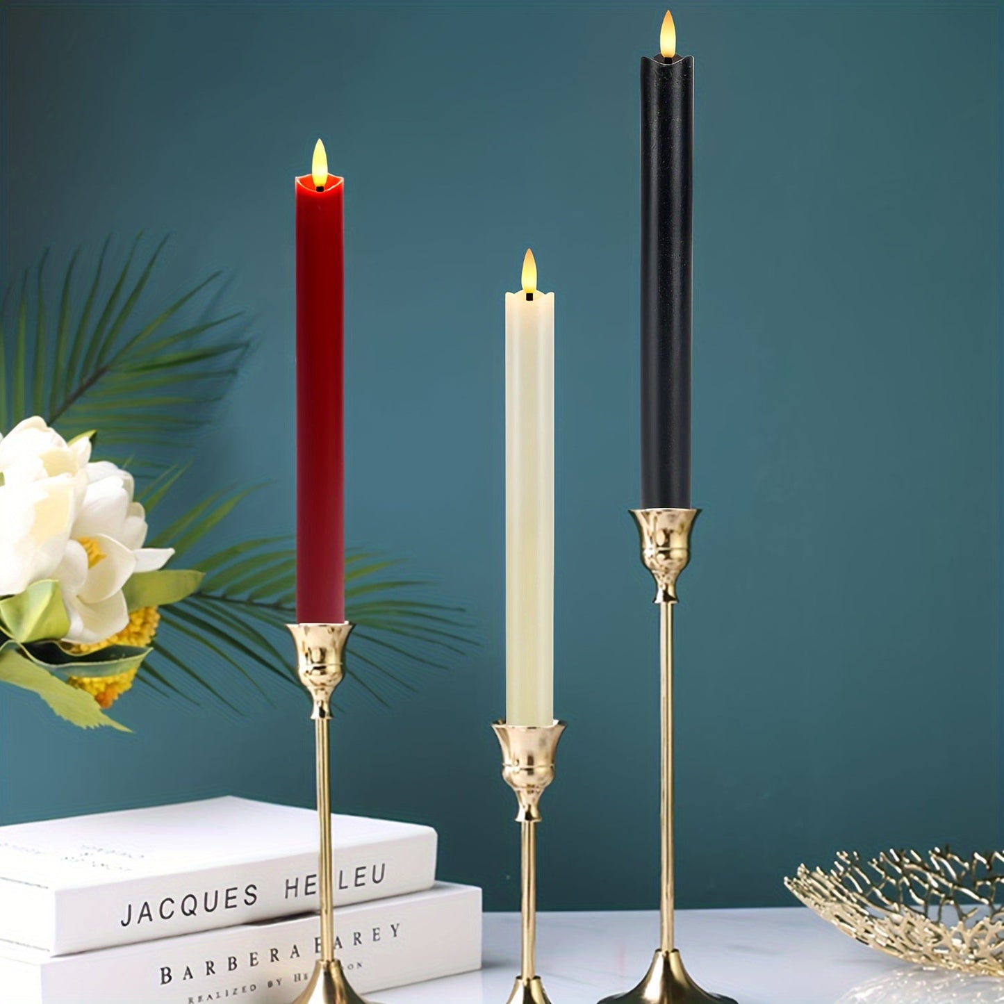 Elegant LED Taper Candles Set with Remote Control & Realistic Flicker | Flameless Decor for Safe Ambiance 8