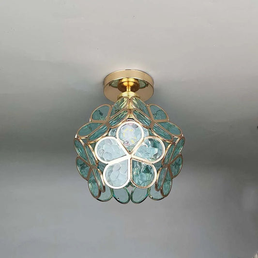 FloraGlow | Elegant Floral Glass Kitchen Pendant Lighting Fixture 0