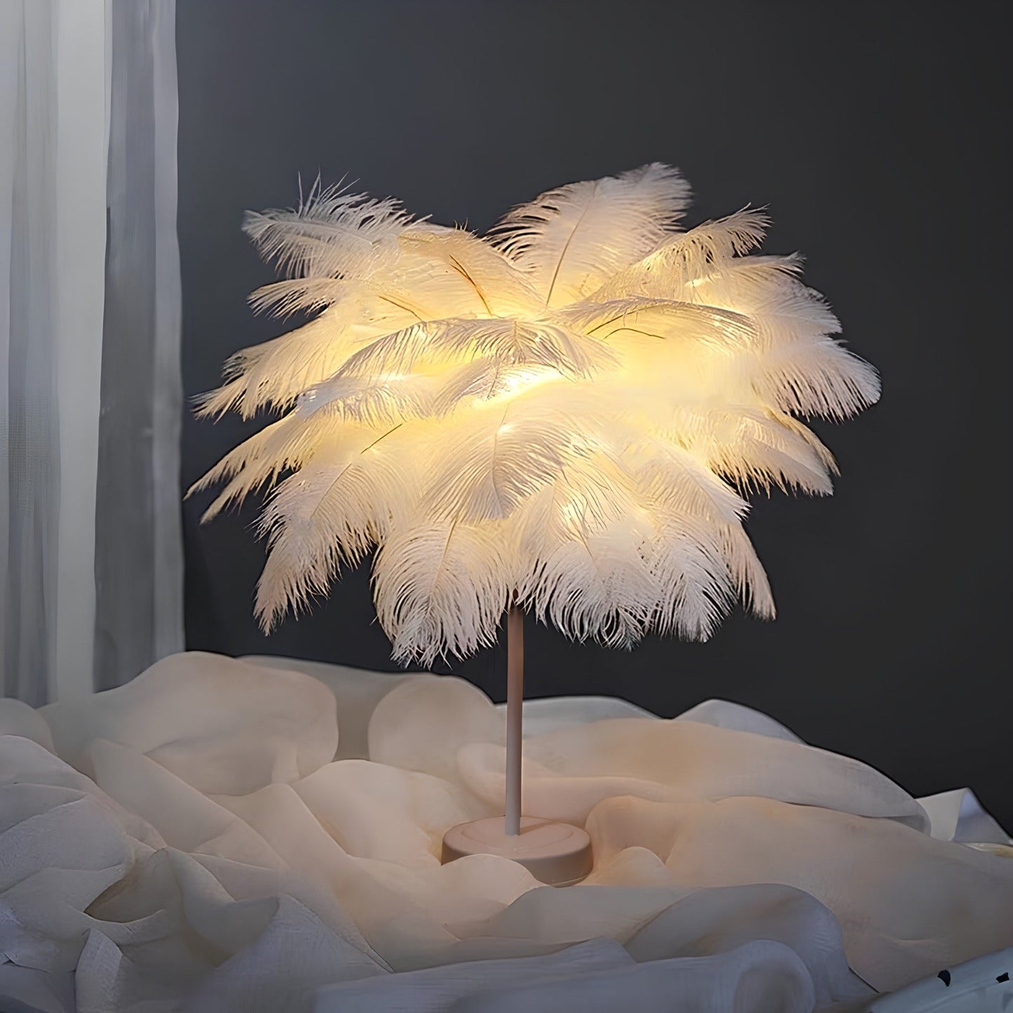 LumaPalm | Elegant Cordless Battery Operated Table Lamp for Bedroom 9