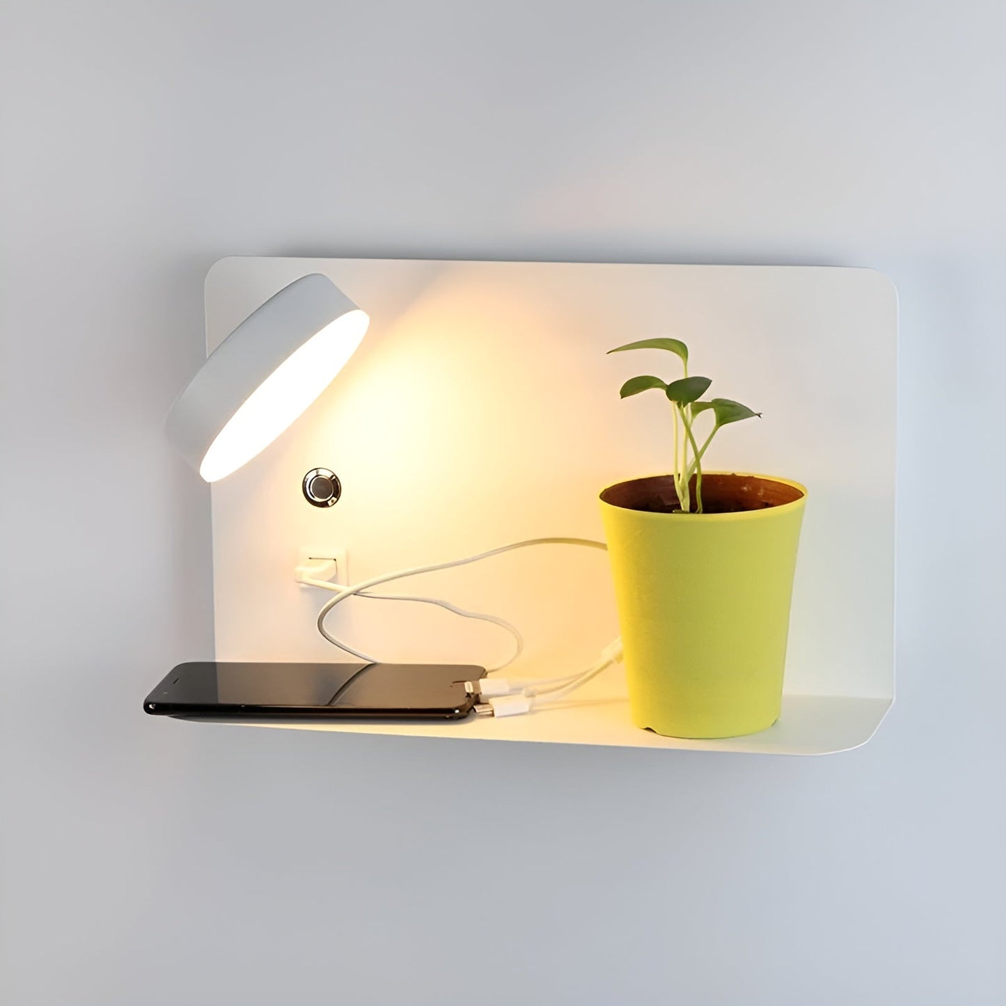 LumiCharge | Sleek Modern USB Wall Sconce Lighting with LED Illumination 1