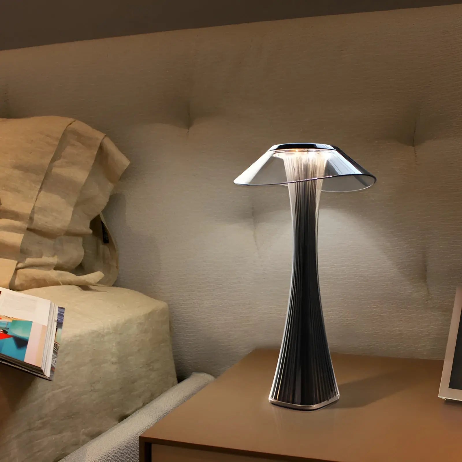 Luminara | Elegant Italian Metal And Glass Table Lamp For Bedroom 6