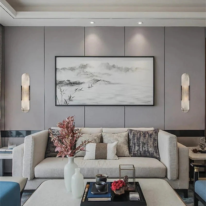 Luminara | Elegant Modern Metal Dolomite Wall Sconce Lighting 8