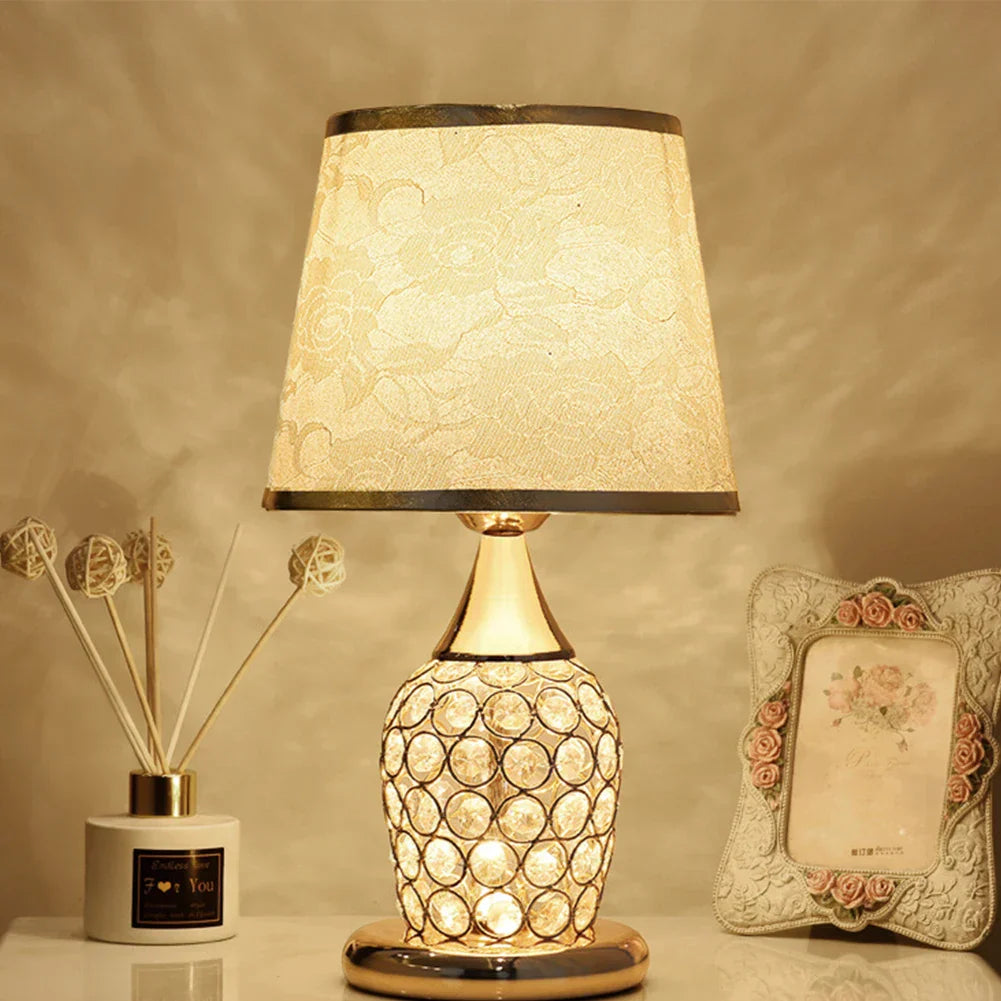 Luminara | Elegant Romantic Crystal Glass Bedside Table Lamp 0