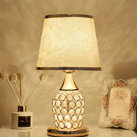 Luminara | Elegant Romantic Crystal Glass Bedside Table Lamp 0