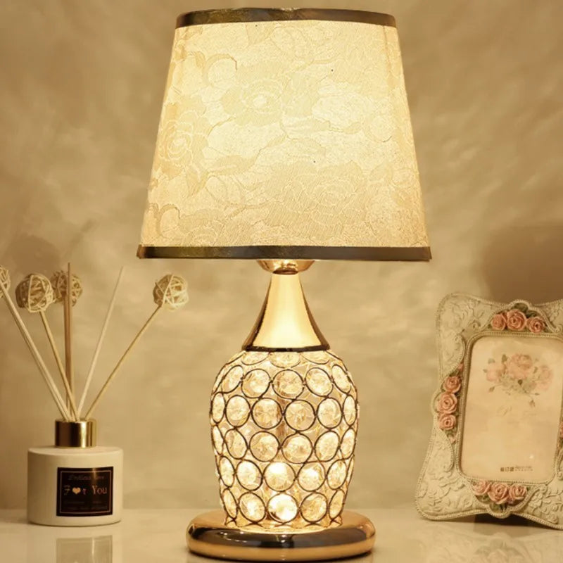 Luminara | Elegant Romantic Crystal Glass Bedside Table Lamp 1