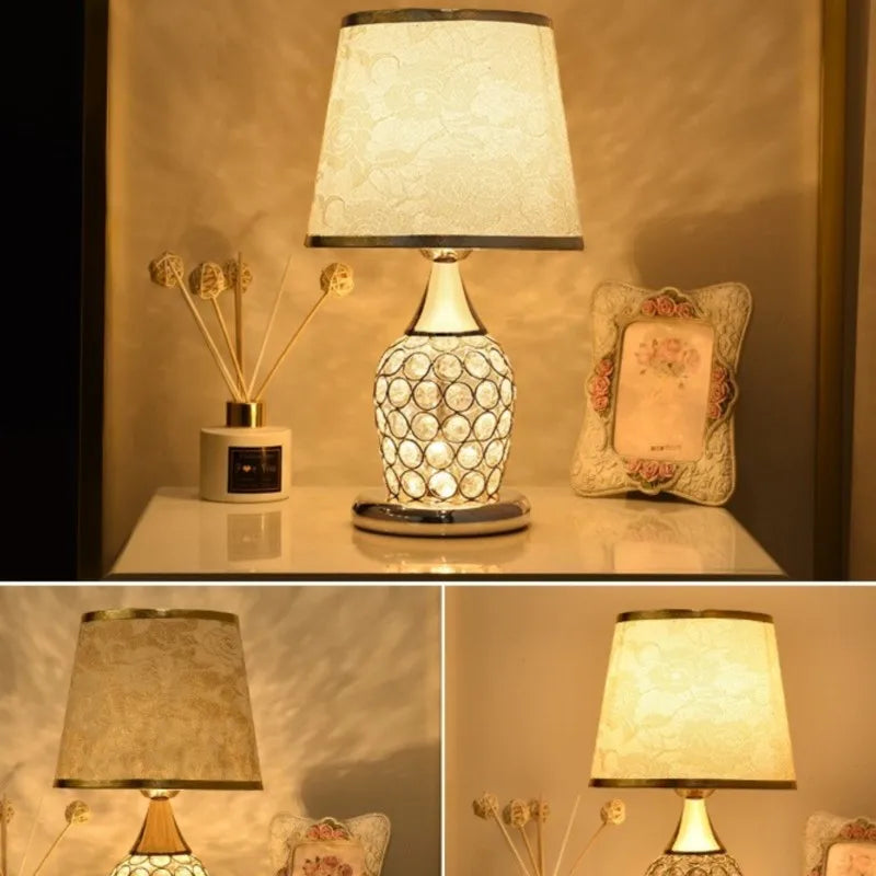 Luminara | Elegant Romantic Crystal Glass Bedside Table Lamp 2