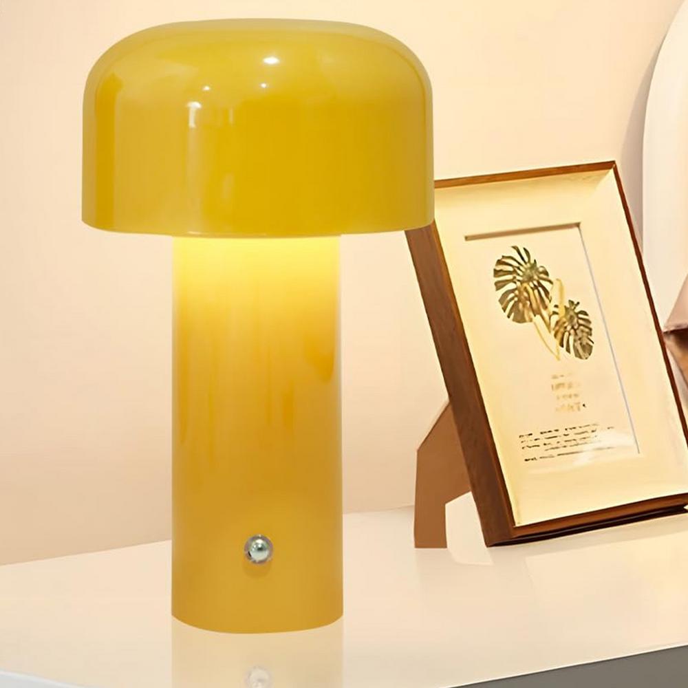 Mushroom Table Lamp | Cordless LED Light with Dimmable Brightness | Versatile Indoor & Outdoor Use 0