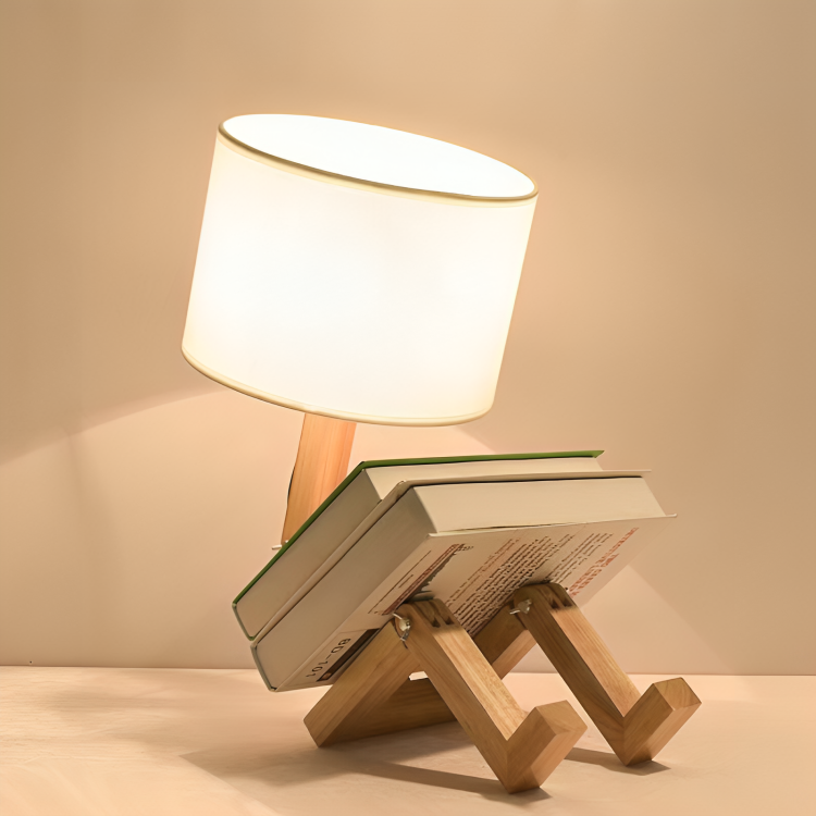 NordicGlow | Elegant Scandinavian Table Lamp with Integrated Bookshelf 0